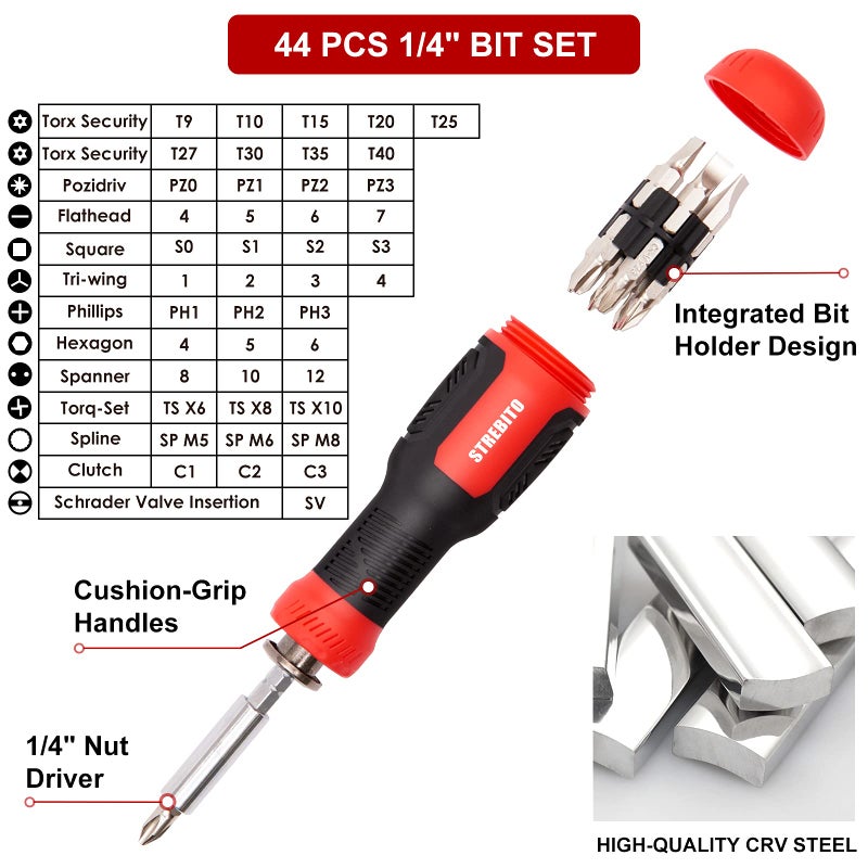 STREBITO Precision Screwdriver Set 191-Piece Multi-Bit Screwdriver 1/4 Inch Nut Driver Home Improvement Tool Electronic Repair Kit for Computer  iPhone  Laptop  PC  Cell Phone  PS4  Xbox  Nintendo - Image 2